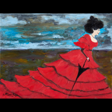 Kobieta w Czerwonej Sukni